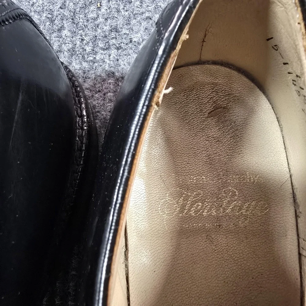 Johnston‎ & Murphy Shoes Mens Size 11.5 B Narrow Black Wingtip Oxford 20534